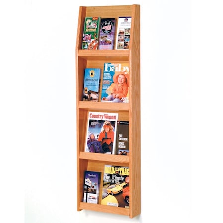 Wooden Mallet 4 x 3 in. Slope 12 Pocket Literature Display - Black LD49-12BK